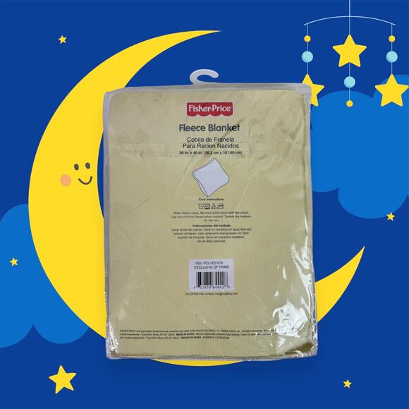 Fisher Price Brand New Light Green Embroidered Fleece Baby Blanket 30" x 40" - Picture 2 of 5